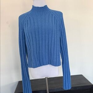 American Eagle Outfitters Blue Mock Neck Sweater